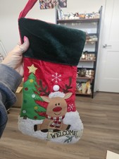 Cute Adorable Vintage Reindeer Stocking H