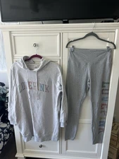 Victorias Secret PINK Bling Hoodie & Leggings Set Oversized Small Large
