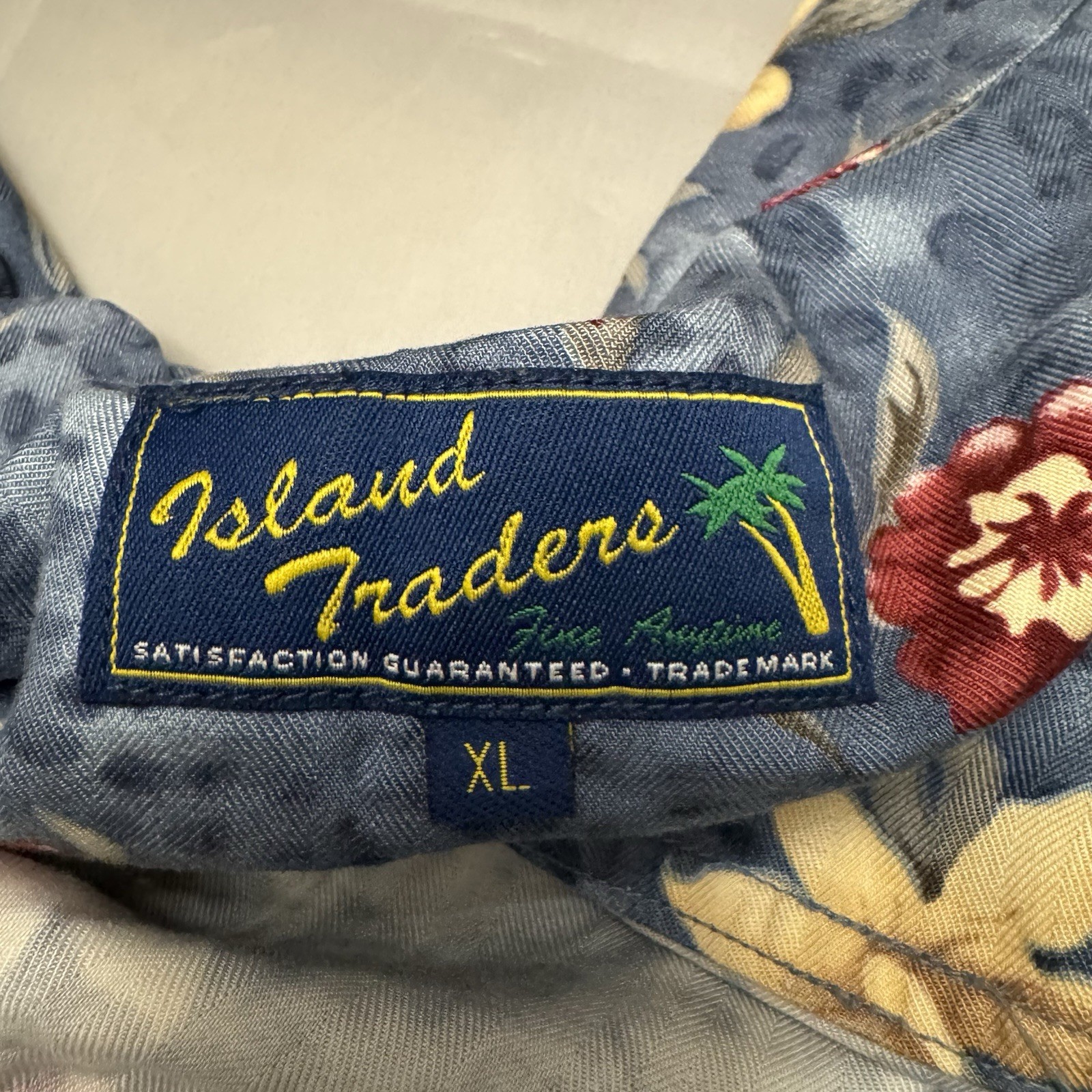 Island Traders Women's Floral Hawaiian Shirt Blue Large XL image 6