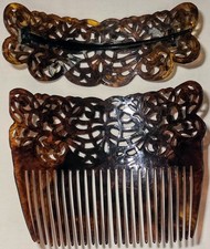 Antique French/Spanish Style Faux Tortoiseshell Hair Accessory Set - Matching...