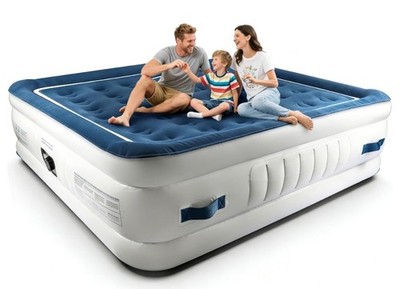 Queen Mattress with Built in Pump, 4 Portable Handles, 18'' Raised Comfort, Le...