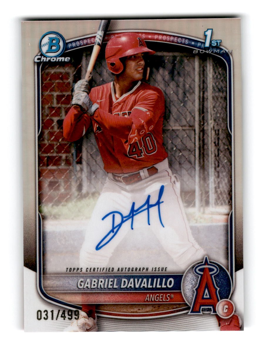 2025 Bowman Chrome #CPA-GD Gabriel Davalillo 1st Prospect Auto Refractor #/499