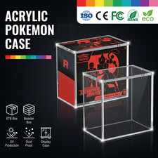 Pokemon Booster Box ETB Acrylic Protective Display Case Magnetic 99% UV Proof