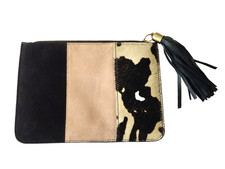 "RIVER ISLAND" Fabulous Real Leather & Suede Clutch Bag with Tassel!!!