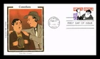 US COVER ABBOTT & COSTELLO COMEDIANS FIRST DAY ISSUE COLORANO SILK CACHET