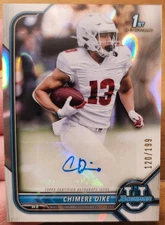 CHIMERE DIKE 2021-22 BOWMAN UNIVERSITY 1ST CHROME RC LAVA AUTOGRAPH 120/199