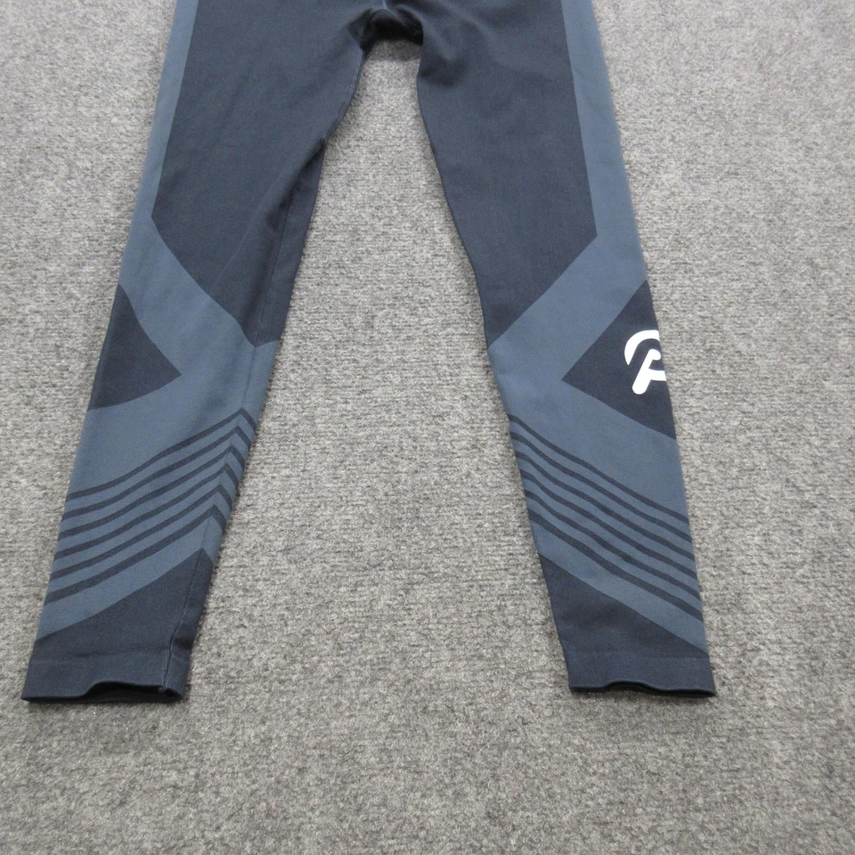 Peloton Seamless Leggings XL Blue Gray Stripe Logo High Waist Nylon Spandex Yoga - Image 2 of 4