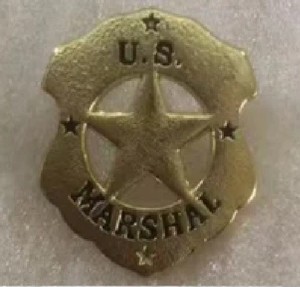 Authentic US MARSHAL BADGE SHIELD Lapel Hat Pin in GOLD Plated