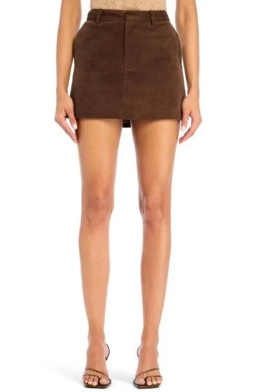 Seroya Azalea Mini Skirt Brown Corduroy Size Medium
