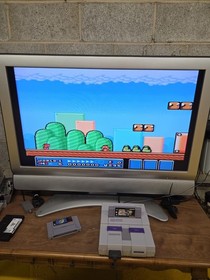 SNES Console Bundle /w 2 Games, 2 controllers & cables! Cleaned/Tested/Works!