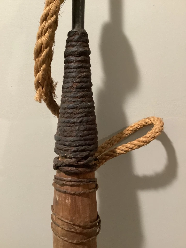 "Lanza arpón vintage de caza de ballenas 84"" de colección - decoración náutica - antigua"   Foto 3 de 4