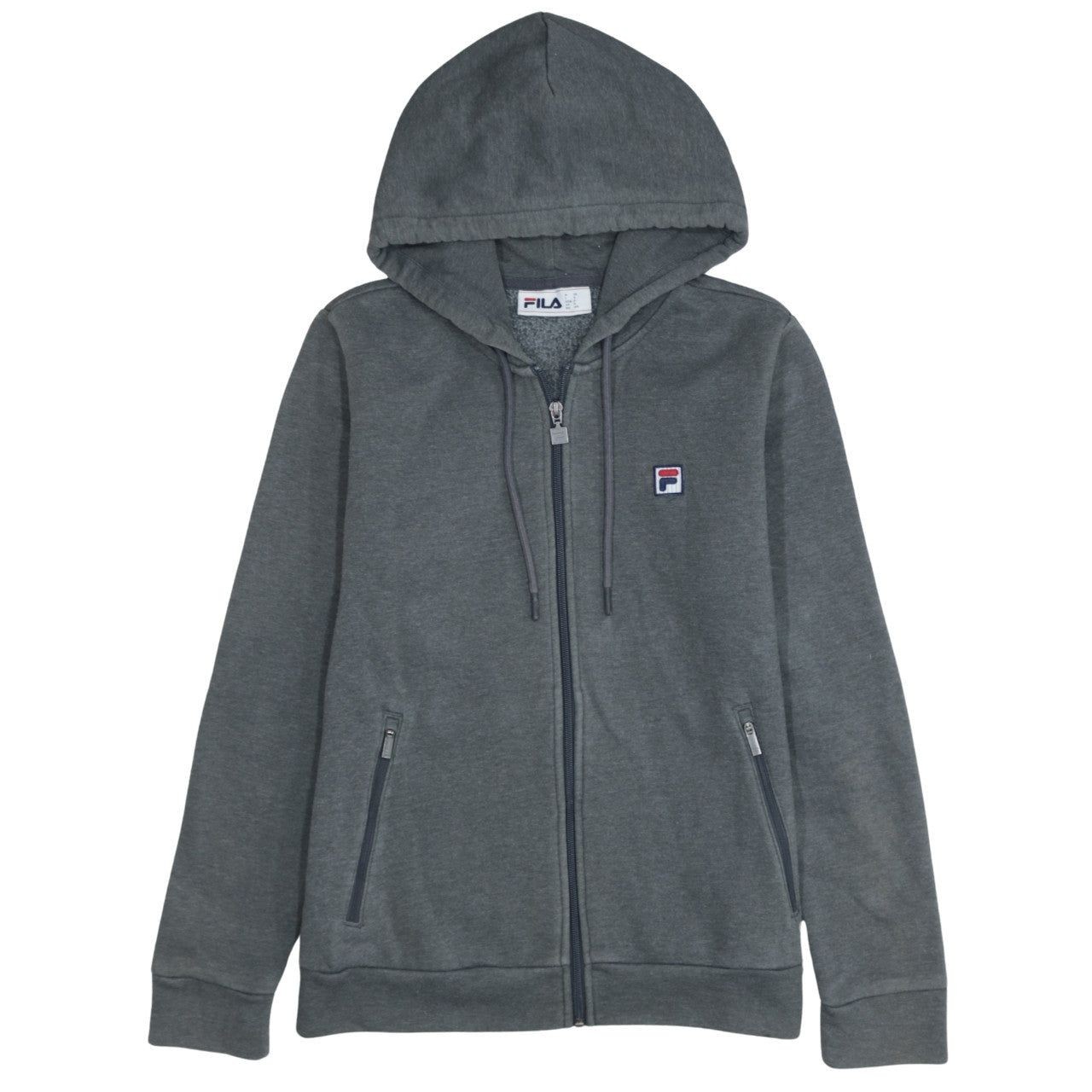 Felpa con cappuccio vintage FILA GRIGIA UOMO S