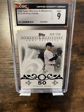 2008 Topps Moments & Milestones - Andy Pettitte #112-50 Career Wins Yankees /150