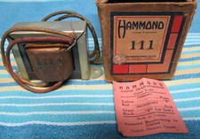 NIB Vintage Hammond 111 Transformer Single Input ratio 1:3 1K/3K Ohms Tested