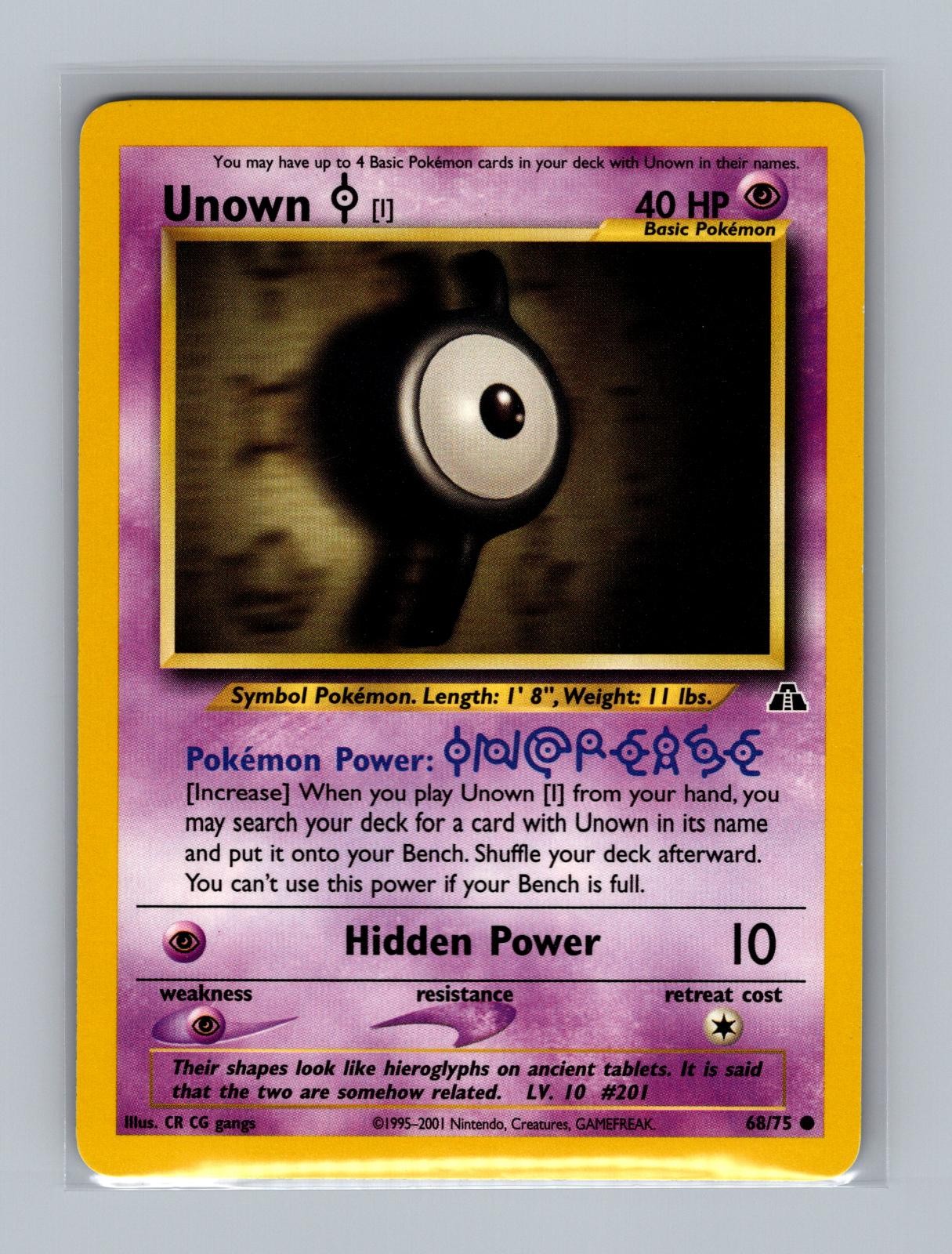 Unown [I] 68/75 Common Neo Discovery Pokemon Unlimited Moderately Played
