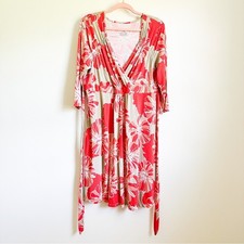 Liz Lange For Target Coral Sage V Neck Floral Maternity Dress sz XXL