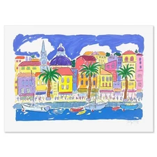 Sally Huss, "Boats" Limited Edition Printer's Proof Serigraph, Hand Signed with