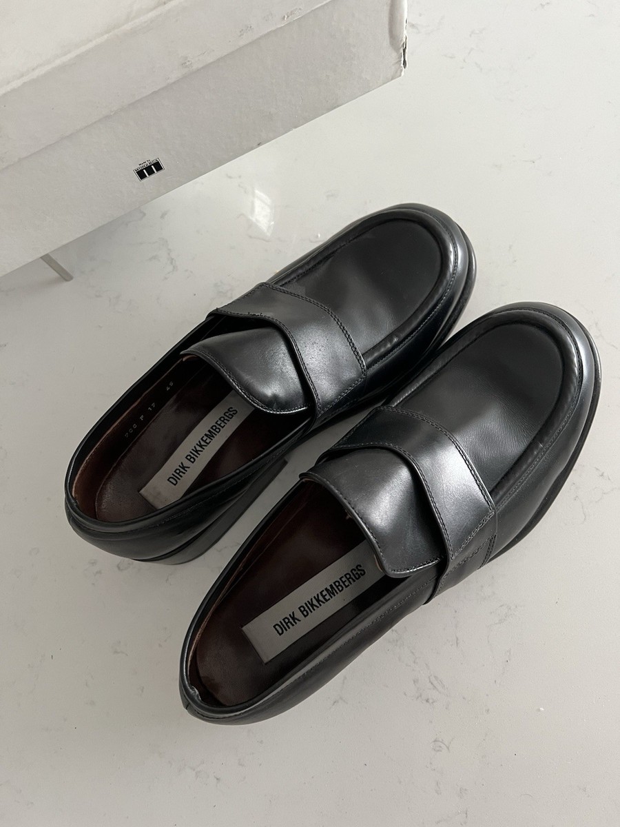 Vintage Men's Dirk Bikkembergs Black Leather Platform Loafers