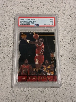 1998 Upper Deck MJx Michael Jordan Die Cut Timepieces Red #29 /2300 PSA 7 Bulls