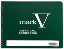 Green 8.5 X 11 Hardback Basketball Scorebook For 30 Games And 15 Players