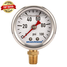 1-12 Dial Size 304 Stainless Steel Case Liquid Filled Fuel Pressure Gauge 0 1-12 Dial Size 304 Stainless Steel Case Liquid Filled Fuel Pressure Gauge 0