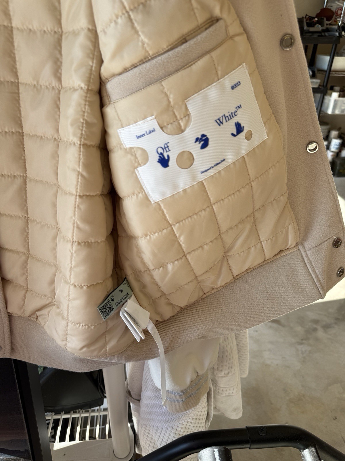 Off White Varsity jacket Men’s Large - image 4