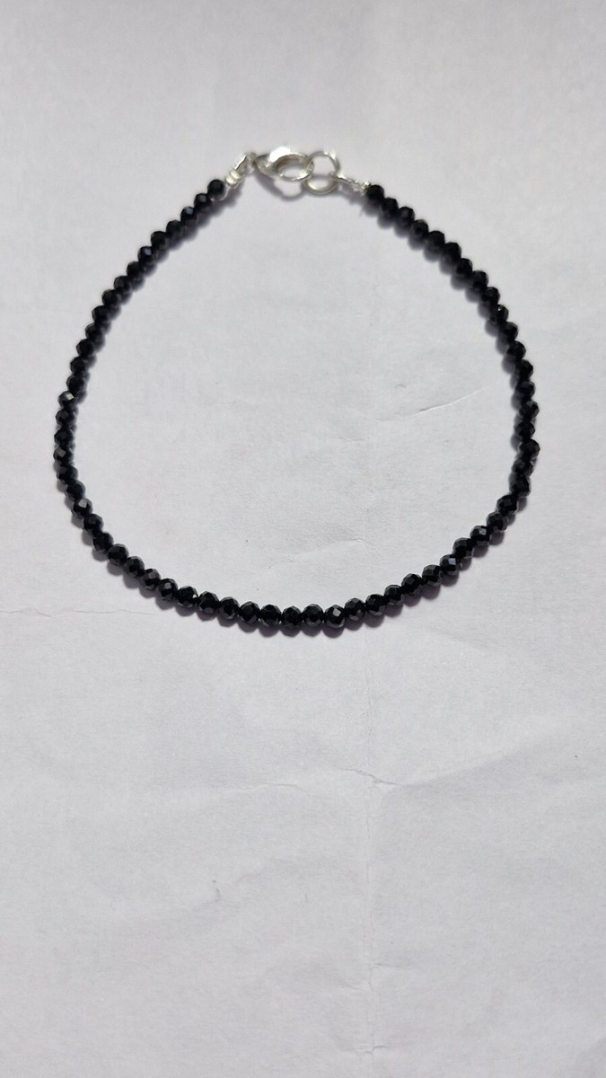 Perline Tonde In Spinello Nero Sfaccettato Di Qualità, 1 X 2 Mm/2 - Foto 8