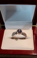 SimonG 1.27ct Natural NO HEAT Lavender Blue Sapphire Diamond Platinum Ring $3350