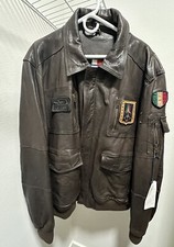 AERONAUTICA MILITARE Pilot Leather Jacket Luxury, Genuine Leather, made In Italy