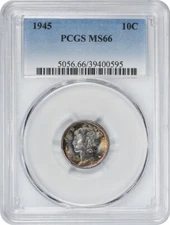 1945 Mercury Silver Dime MS66 PCGS