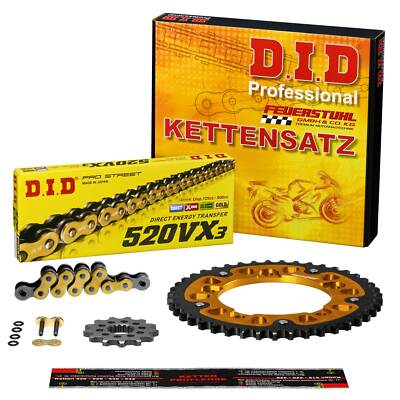 Kettensatz Yamaha YZF-R3 (RH12) 17-21, DID VX3 EXTRA GOLD G&B, X-Ring, Stealth R