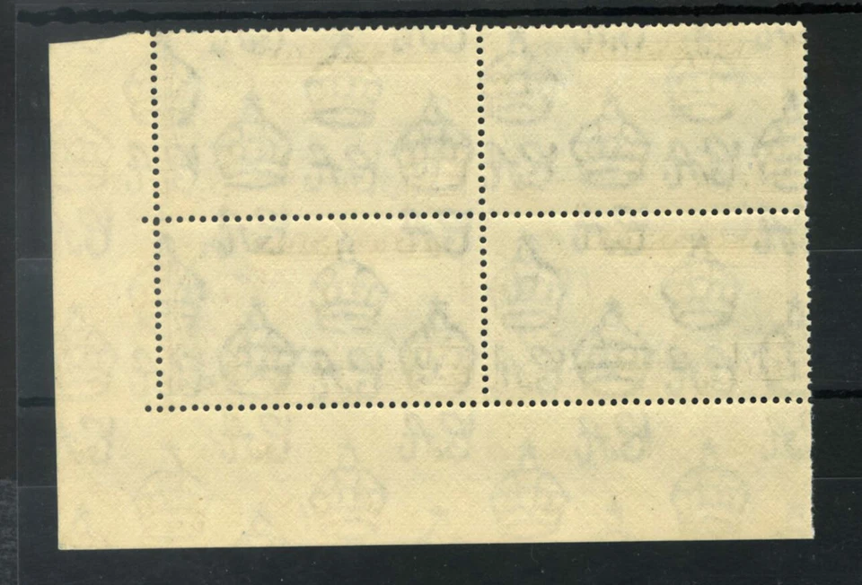 M1734 Ascension 1944 SG42c - 4d black & ultramarine corner PLATE (1) block of 4. - Изображение 2 из 2