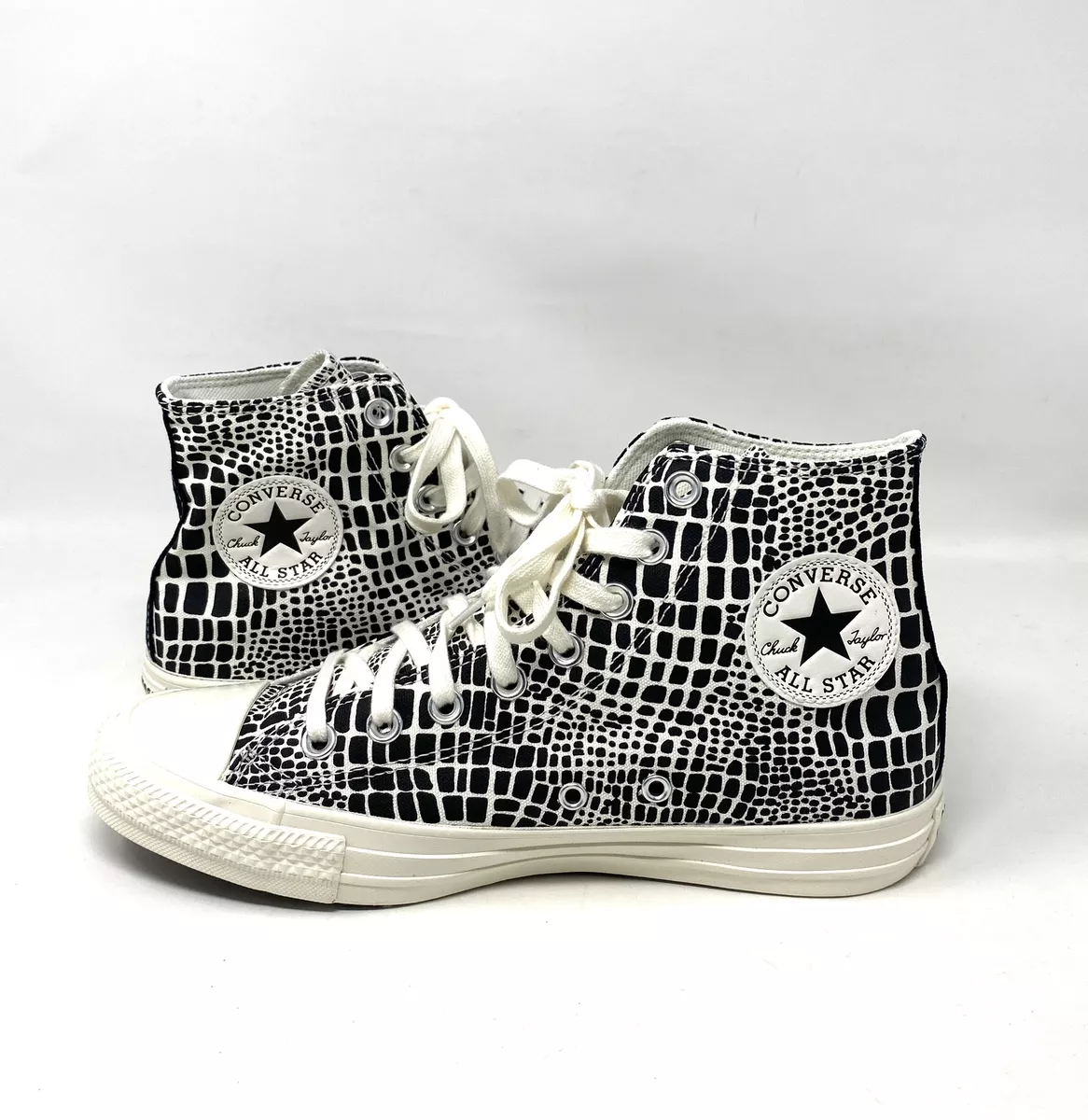 Converse Chuck Taylor AS High Top Egret Black Canvas Shoes Women’s Size 570311F