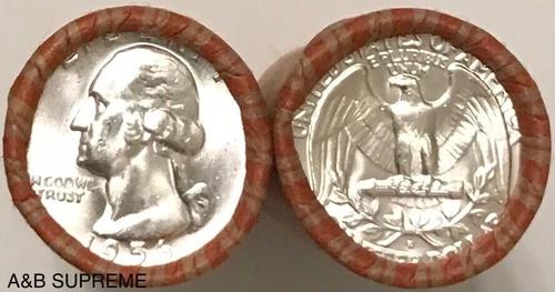 One Shotgun Roll Washington Quarters 1932-1964 Estate Cho-Gem Bu Unc 90% Silver