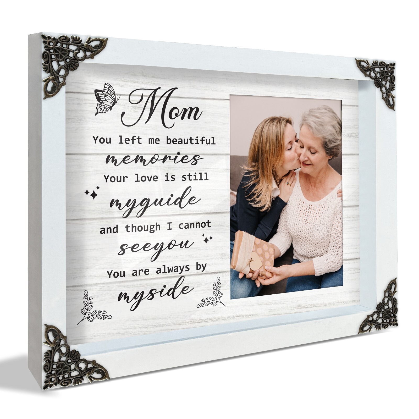 Wooden 4x6 Picture Frame Memorial Gift for Mom Photo Plaque Keepsake-image
