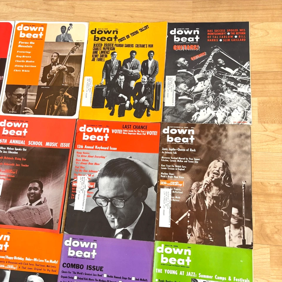 Vintage 1960s Down Beat Jazz Music 23 Magazine Lot w/ Ray Brown Mailing Labels! Foto 4 de 4