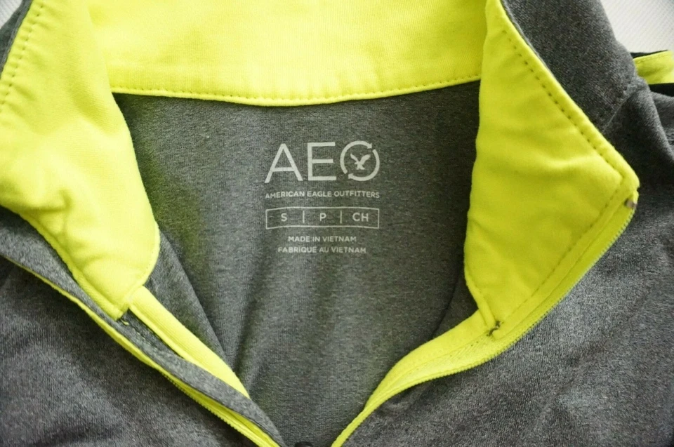 American Eagle Hombres Pequeña Chaqueta Camisa Cuarto Cremallera Activa Atlético Cuarto Cremallera Foto 3 de 4