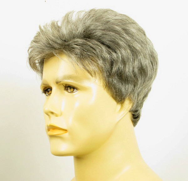 Perruque Homme 100% Cheveux Humains - Couleur Gris Poivre Et Sel - Taille Moyenne - Réf JACQUES 44 - Neuf