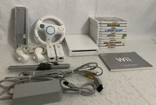 Nintendo Wii White Console (RVL-001) Bundle with 11 Games - Tested