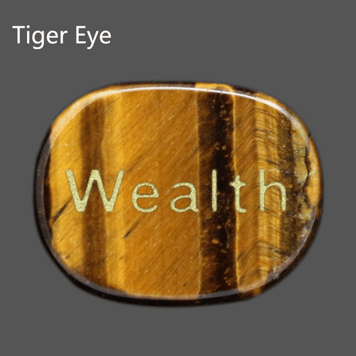 Engraved Stone, Inspirational Positive Word "Wealth" Palm Stone Pocket Stone - Picture 23 of 24