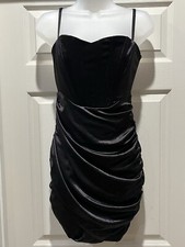NWT LINJOU Womens Satin Sweetheart Neckline Wrap Bodycon Backless Dress Medium
