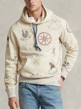 Polo Ralph Lauren Vintage-inspired Fleece Graphic Hoodie - Size Medium