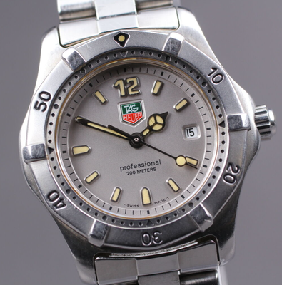 Near MINT] TAG Heuer Professional 2000 WK1312 Silver Dial Quartz 