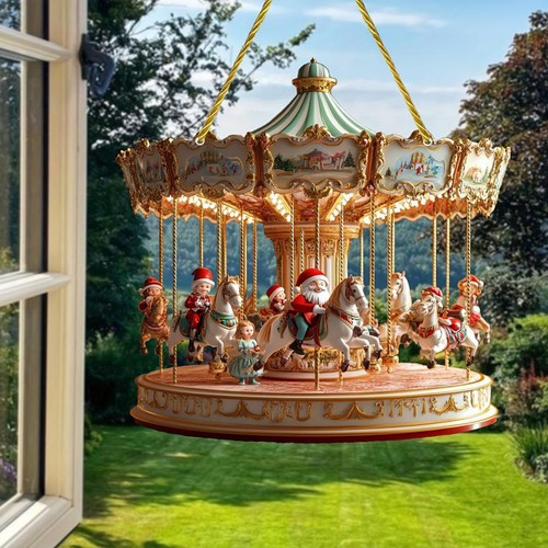 Carousel for Holiday Decor Carousel Decoration Season Christmas Carousel Scene - Picture 3 of 8