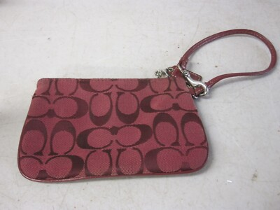 #ad #ad COACH Grape Purple Signature Optic Wristlet Universal Pouch
