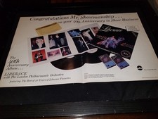 Liberace Rare 40th Anniversary Silver Eagle Records Promo Poster Ad Framed!