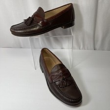 Allen Edmonds 10.5B Maxfield Brown Tassel Braid Trim Loafers Shoes Made In USA