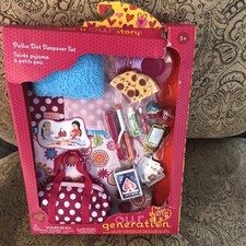 New 2020 Our Generation Polka Dot Sleepover Set Maison Battat - See Description