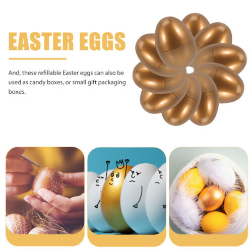 10 Pcs Egg Decoration Child Easter Eggs Fillers Gold Fillable Ornaments Toy - Picture 3 of 12
