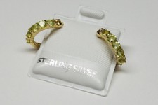 PERIDOT Green GEMSTONE 18K GOLD 925 STERLING SILVER Women's Girls HOOP EARRINGS